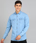 Men's Light Blue Full Sleeve Slim Fit Casual Denim Shirt