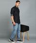 Men's Black Full Sleeve Slim Fit Casual Denim Shirt