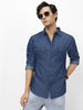 Men's Dark Blue Full Sleeve Regular Fit Casual Denim Shirt