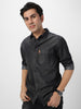 Men's Dark Grey Full Sleeve Regular Fit Casual Denim Shirt