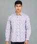 Men's Grey Cotton Full Sleeve Slim Fit Casual Printed Shirt