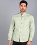 Men's Green Cotton Full Sleeve Slim Fit Casual Printed Shirt