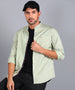 Men's Green Cotton Full Sleeve Slim Fit Casual Printed Shirt