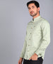 Men's Green Cotton Full Sleeve Slim Fit Casual Printed Shirt