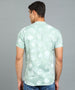 Men's Green Cotton Half Sleeve Slim Fit Casual Floral Printed Shirt