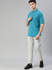 Men Blue Slim Fit Solid Casual Shirt