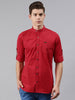 Men Red Slim Fit Solid Casual Shirt