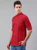 Men Red Slim Fit Solid Casual Shirt