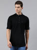 Men Black Slim Fit Solid Casual Shirt