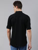 Men Black Slim Fit Solid Casual Shirt