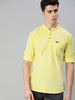 Men Yellow Slim Fit Solid Casual Shirt