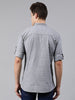 Men Grey Slim Fit Solid Casual Shirt