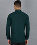 Men's Green Cotton Full Sleeve Slim Fit Casual Solid Shirt