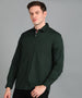 Men's Olive Cotton Full Sleeve Slim Fit Casual Solid Shirt