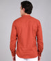 Men's Orange Cotton Full Sleeve Slim Fit Solid Shirt with Mandarin Collar