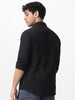 Men's Black Cotton Full Sleeve Regular Fit Casual Solid Shirt