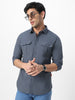 Men's Dark Grey Cotton Full Sleeve Regular Fit Casual Solid Shirt