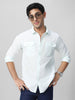 Men's Pastel Blue Cotton Full Sleeve Regular Fit Casual Solid Shirt