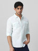 Men's Pastel Blue Cotton Full Sleeve Regular Fit Casual Solid Shirt