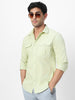 Men's Pastel Green Cotton Full Sleeve Regular Fit Casual Solid Shirt