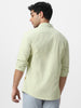 Men's Pastel Green Cotton Full Sleeve Regular Fit Casual Solid Shirt