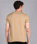 Men's Solid Khaki Round Neck Half Sleeve Slim Fit Cotton T-Shirt