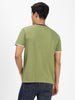 Men's Solid Olive Round Neck Half Sleeve Slim Fit Cotton T-Shirt