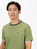 Men's Solid Olive Round Neck Half Sleeve Slim Fit Cotton T-Shirt