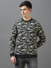 Men's Grey Cotton Camouflage Printed Round Neck Sweatshirt