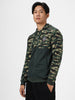 Men's Green Cotton Camouflage Printed Hooded Neck Sweatshirt