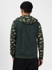 Men's Green Cotton Camouflage Printed Hooded Neck Sweatshirt