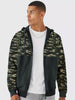 Men's Green Cotton Camouflage Printed Hooded Neck Sweatshirt