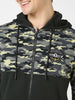 Men's Grey Cotton Camouflage Printed Hooded Neck Sweatshirt