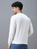 Men's White Cotton Graphic Print Round Neck Sweatshirt