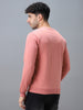 Men's Pink Cotton Graphic Print Round Neck Sweatshirt