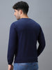 Men's Blue Cotton Graphic Print Round Neck Sweatshirt