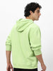 Men's Cool Matcha Cotton Solid Oversized Hooded Neck Sweatshirt