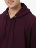 Men's Potent Purple Cotton Solid Oversized Hooded Neck Sweatshirt