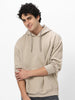 Men's Silver Lining Cotton Solid Oversized Hooded Neck Sweatshirt