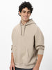 Men's Silver Lining Cotton Solid Oversized Hooded Neck Sweatshirt