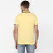 Men's Lemon Yellow Solid Slim Fit Half Sleeve Cotton Polo T-Shirt