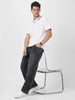 Men's White Solid Cotton Slim Fit Polo T-Shirt