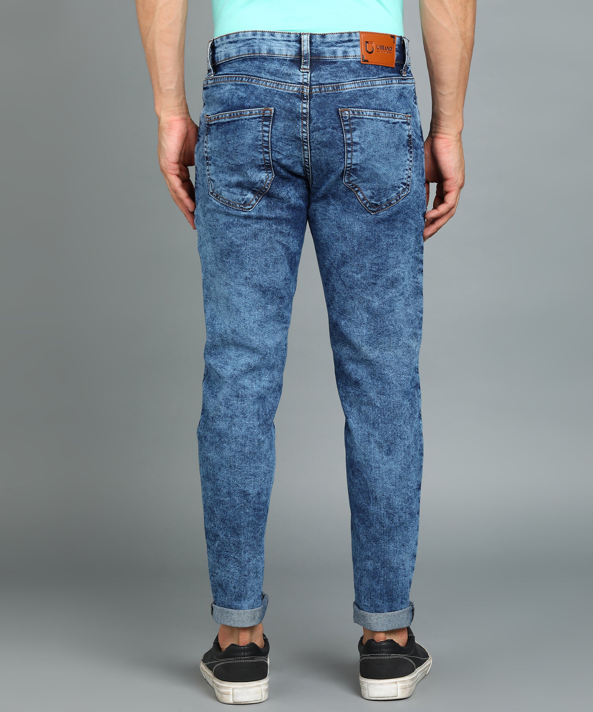 Men's Blue Slim Fit Washed Jeans Stretchable