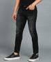 Men's Black Slim Fit Washed Jeans Stretchable