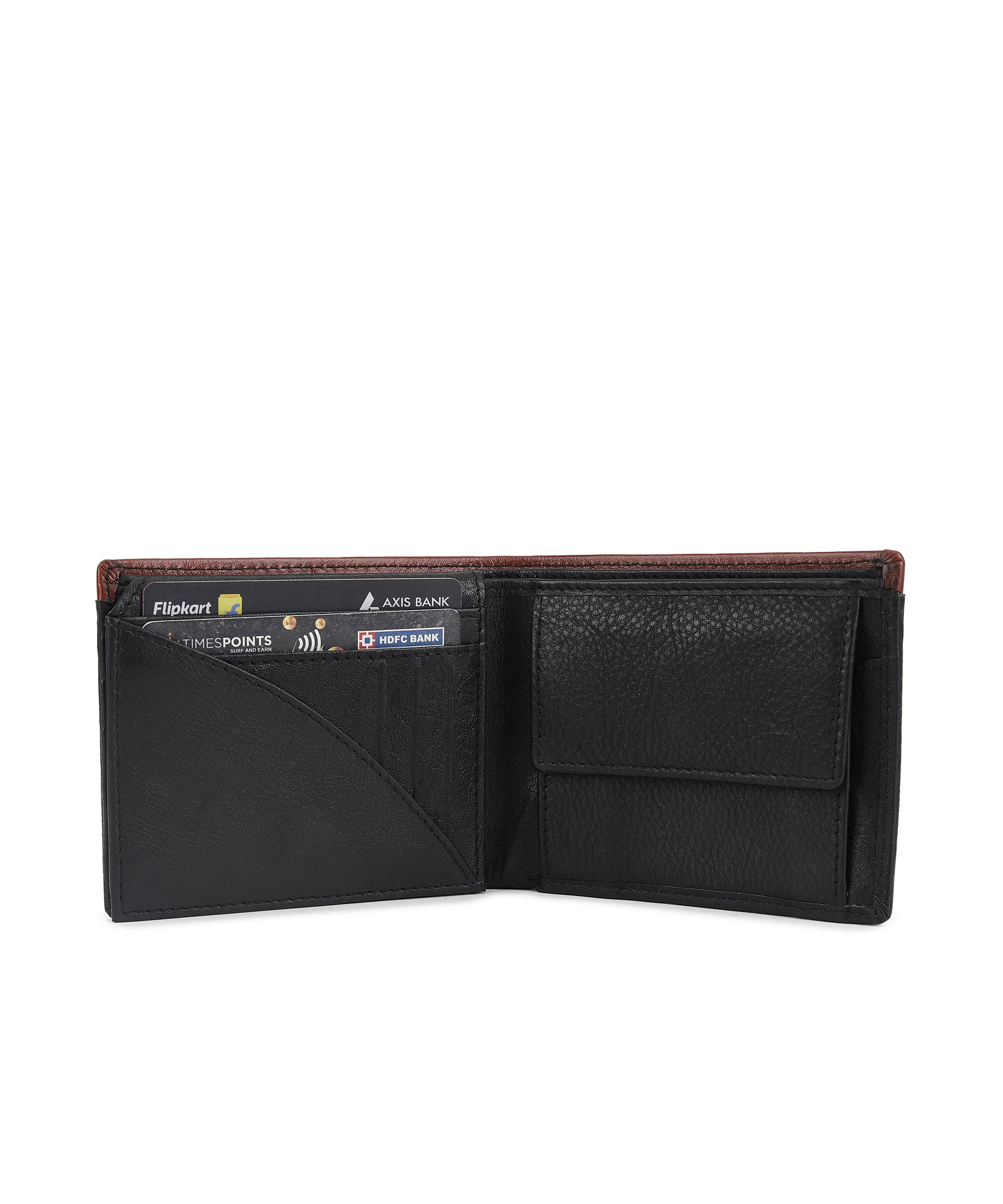 Urbano Fashion Men's Casual, Formal Black, Tan Genuine Leather Wallet-7 Card Slots