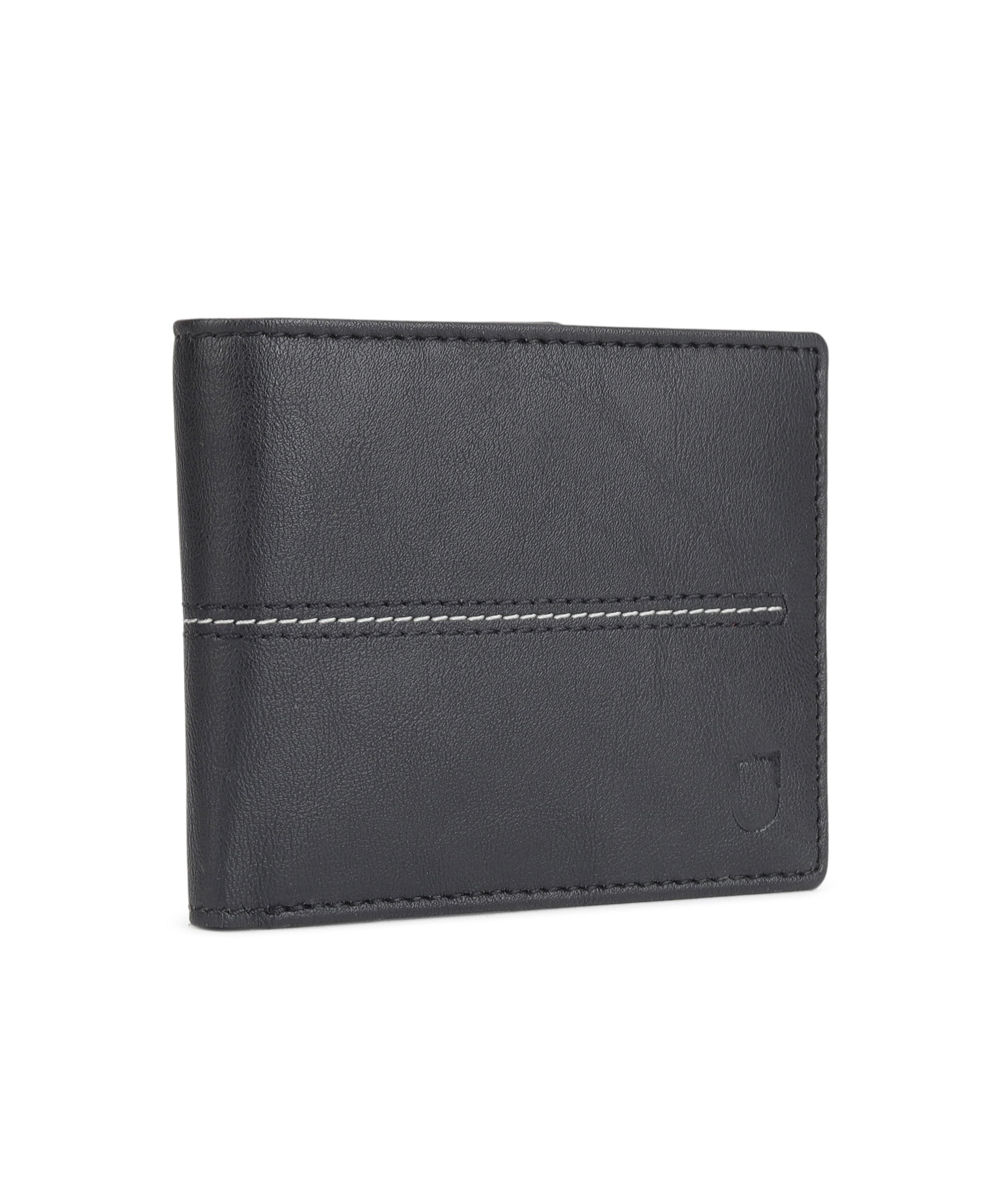 Urbano Fashion Men's Black Casual, Formal Leather Wallet-3 Card Slots