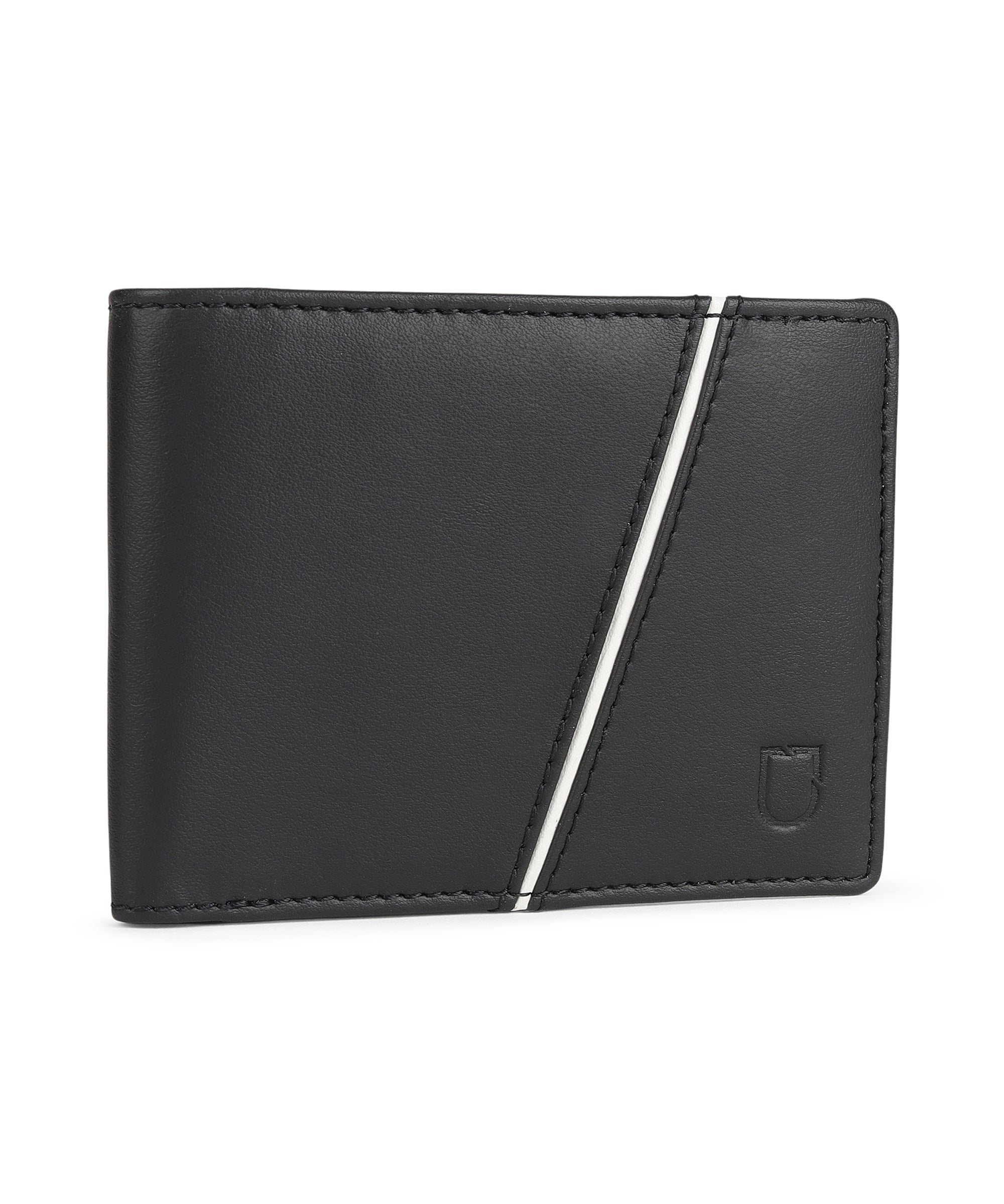 Urbano Fashion Men's Black Casual, Formal Leather Wallet-3 Card Slots