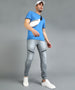 Men's Light Grey Slim Fit Zippered Jogger Jeans Stretchable